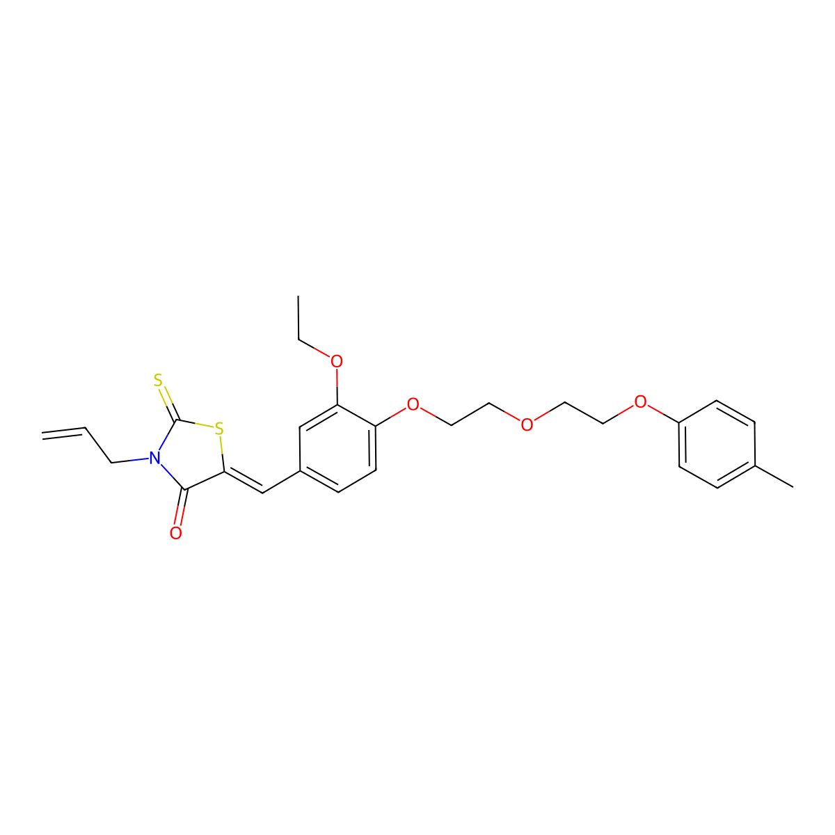 5-[[3-Ethoxy-4-[2-[2-(4-methylphenoxy)ethoxy]ethoxy]phenyl]methylene]-3-(2-propen-1-yl)-2-thioxo-4-thiazolidinone molecular structure, CAS 300390-94-7
