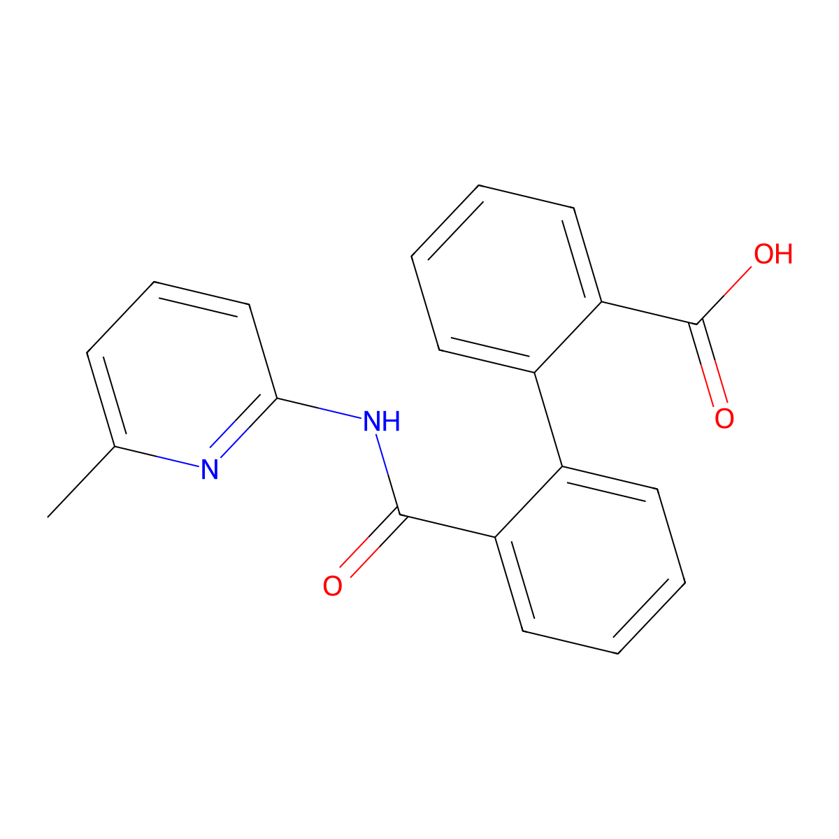 2'-{[(6-Methyl-2-pyridinyl)amino]carbonyl}[1,1'-biphenyl]-2-carboxylic acid molecular structure, CAS 300390-99-2