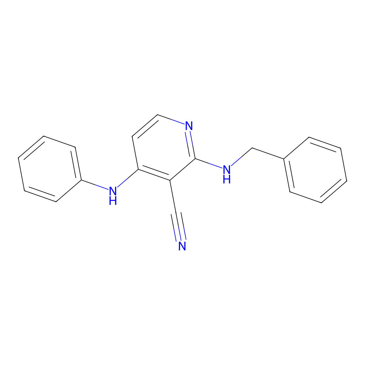 4-Anilino-2-(benzylamino)pyridine-3-carbonitrile molecular structure, CAS 300391-16-6
