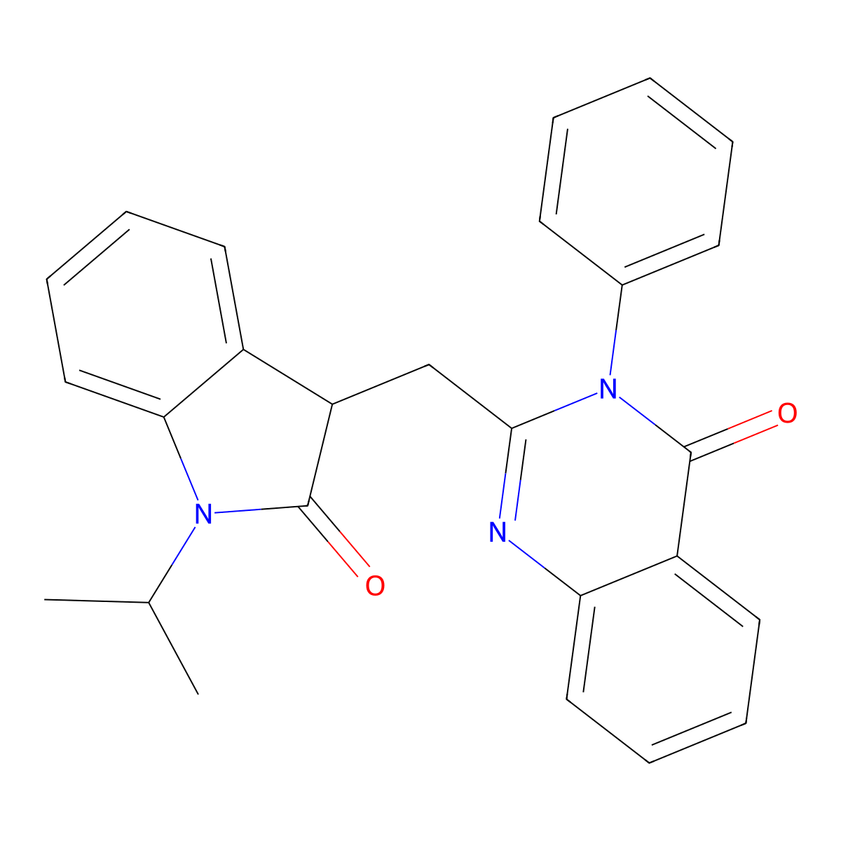 2-[(2-oxo-1-propan-2-yl-3H-indol-3-yl)methyl]-3-phenylquinazolin-4-one molecular structure, CAS 300391-26-8