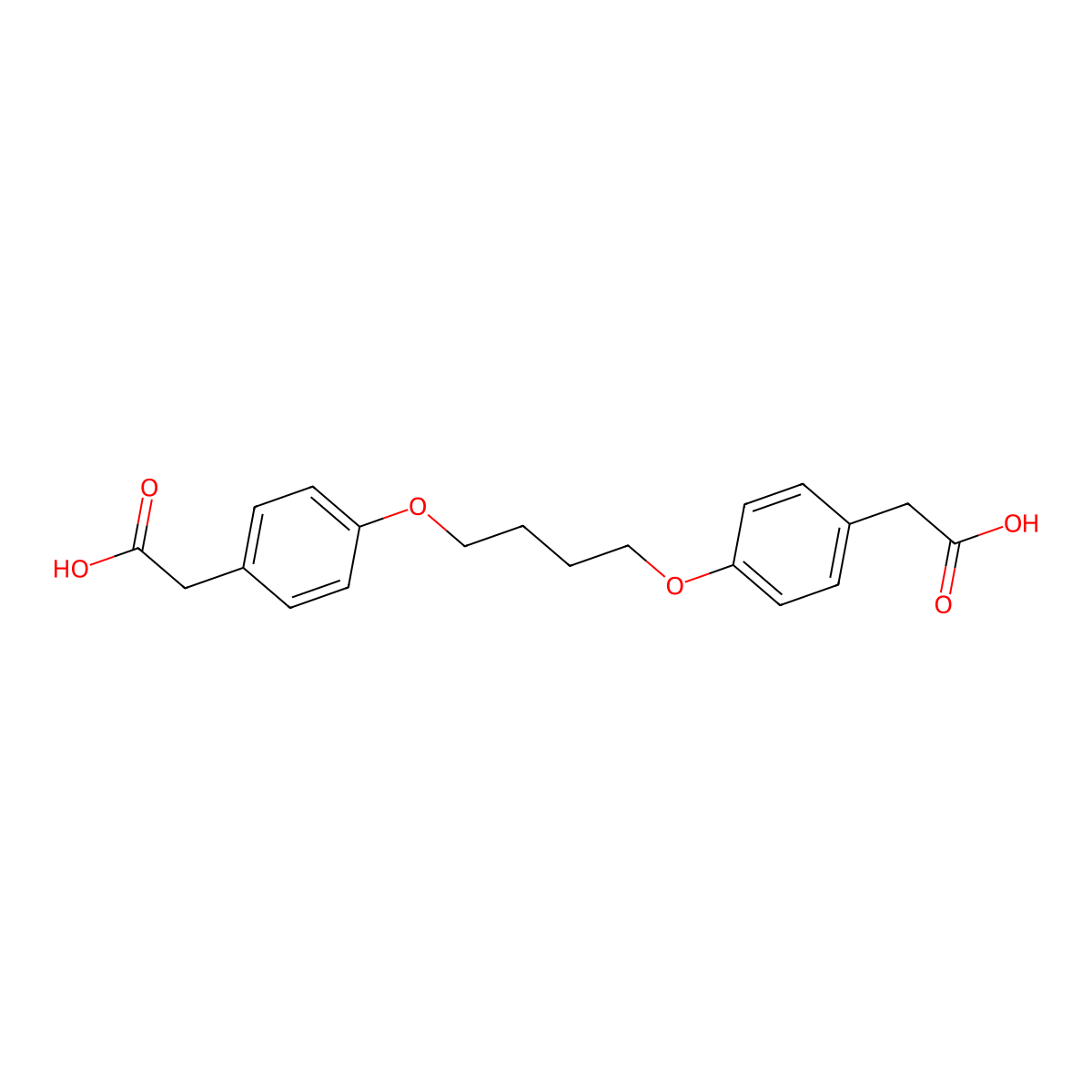 2,2'-[Butane-1,4-diylbis(oxybenzene-4,1-diyl)]diacetic acid molecular structure, CAS 300392-05-6