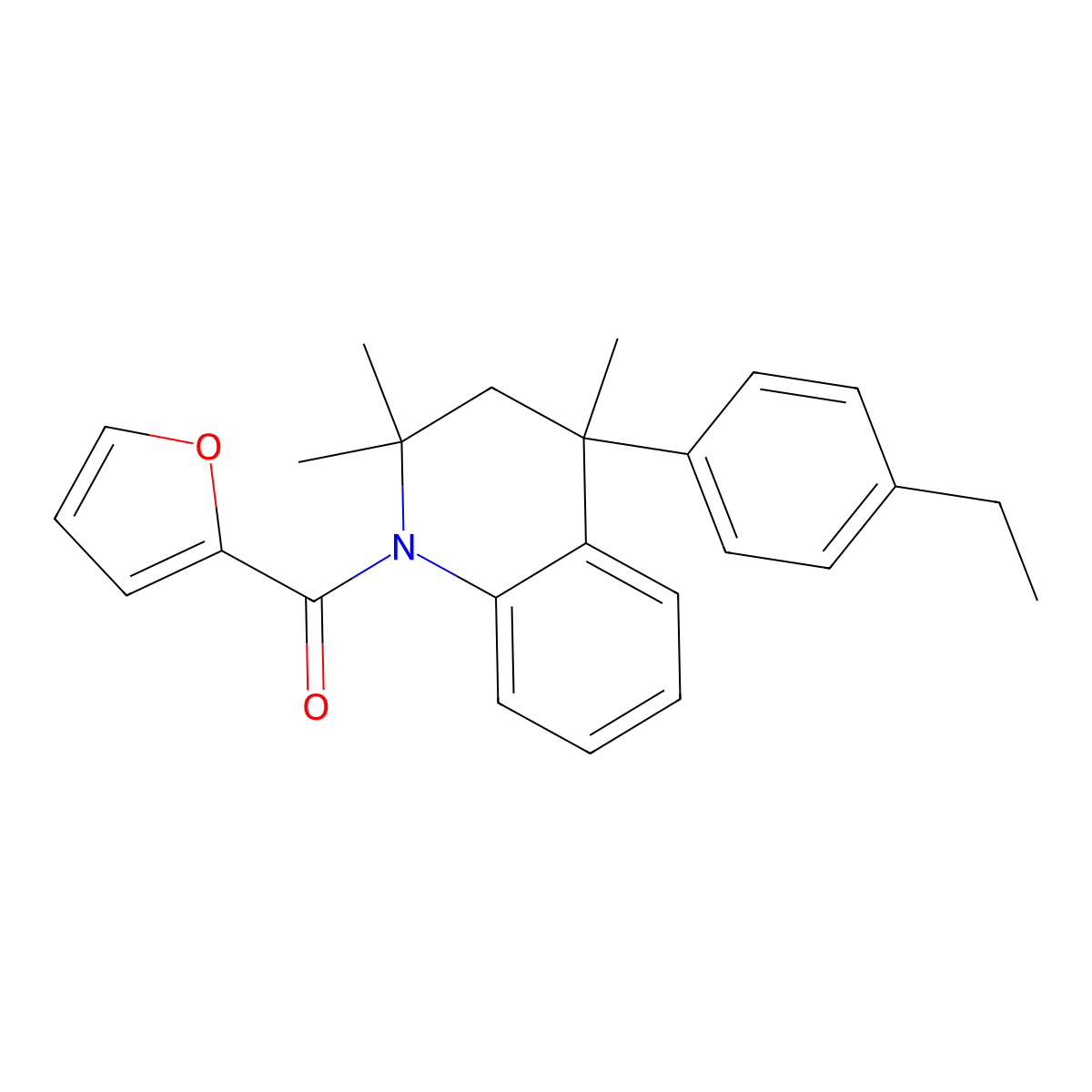 4-(4-Ethylphenyl)-1-(2-furoyl)-2,2,4-trimethyl-1,2,3,4-tetrahydroquinoline molecular structure, CAS 300392-57-8