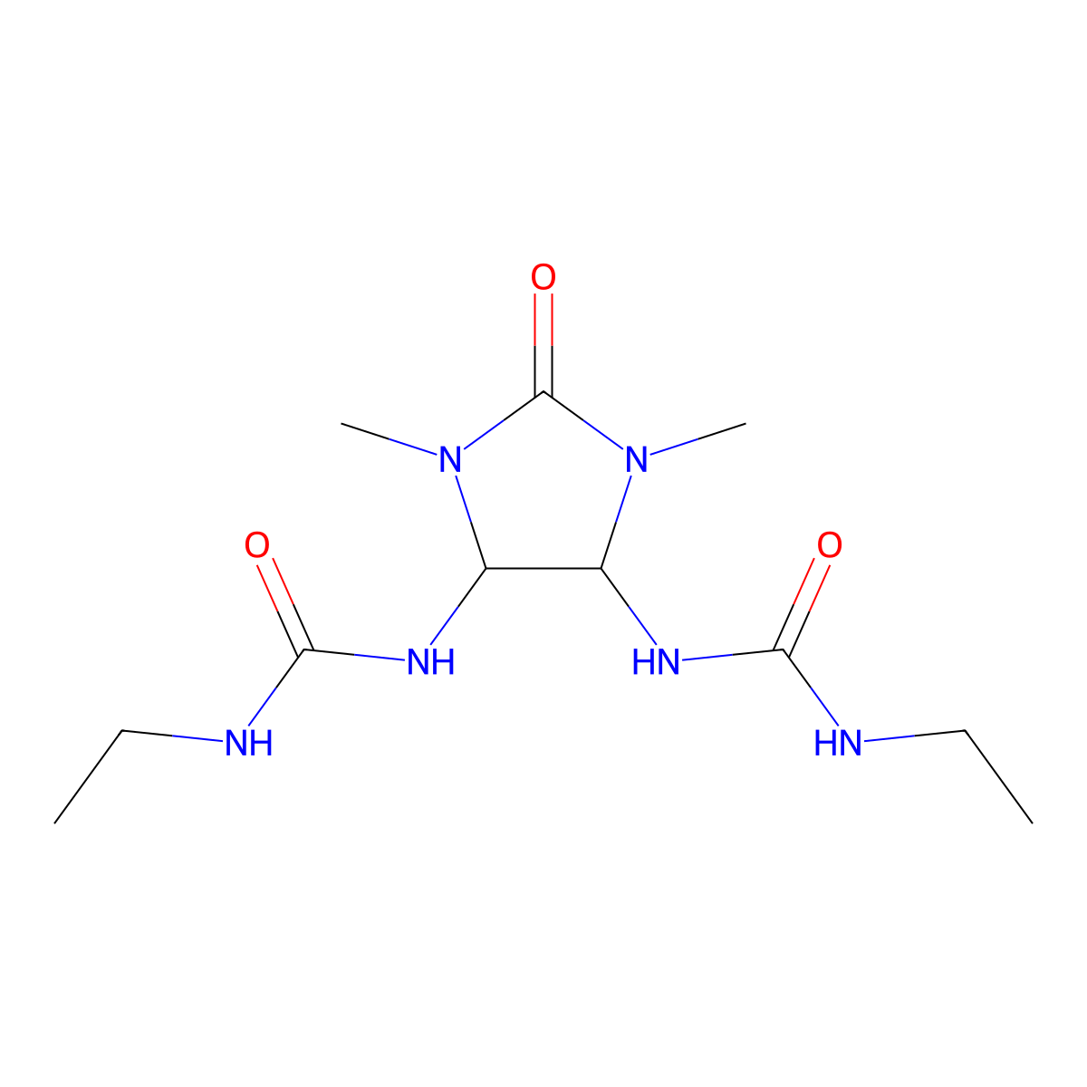1-Ethyl-3-[5-(ethylcarbamoylamino)-1,3-dimethyl-2-oxoimidazolidin-4-yl]urea molecular structure, CAS 300392-59-0