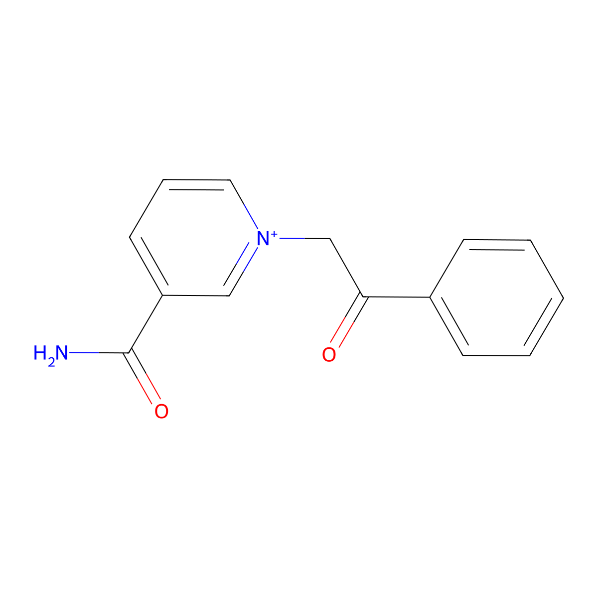 3-(Aminocarbonyl)-1-(2-oxo-2-phenylethyl)pyridinium molecular structure, CAS 300392-75-0