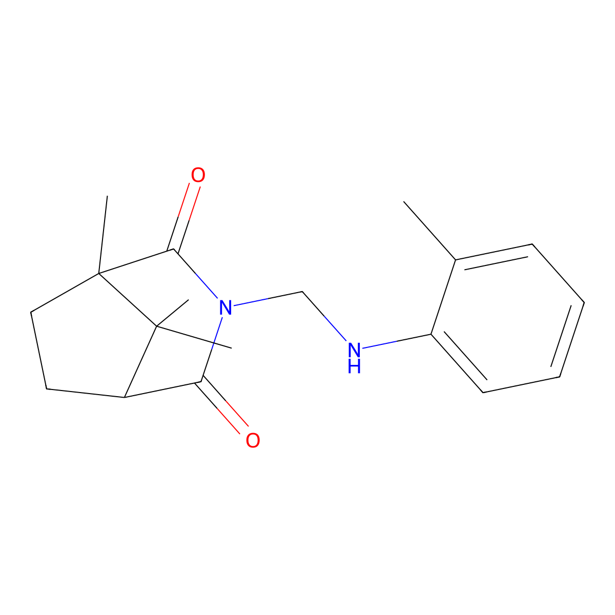 5,8,8-Trimethyl-3-[(2-methylanilino)methyl]-3-azabicyclo[3.2.1]octane-2,4-dione molecular structure, CAS 300392-92-1