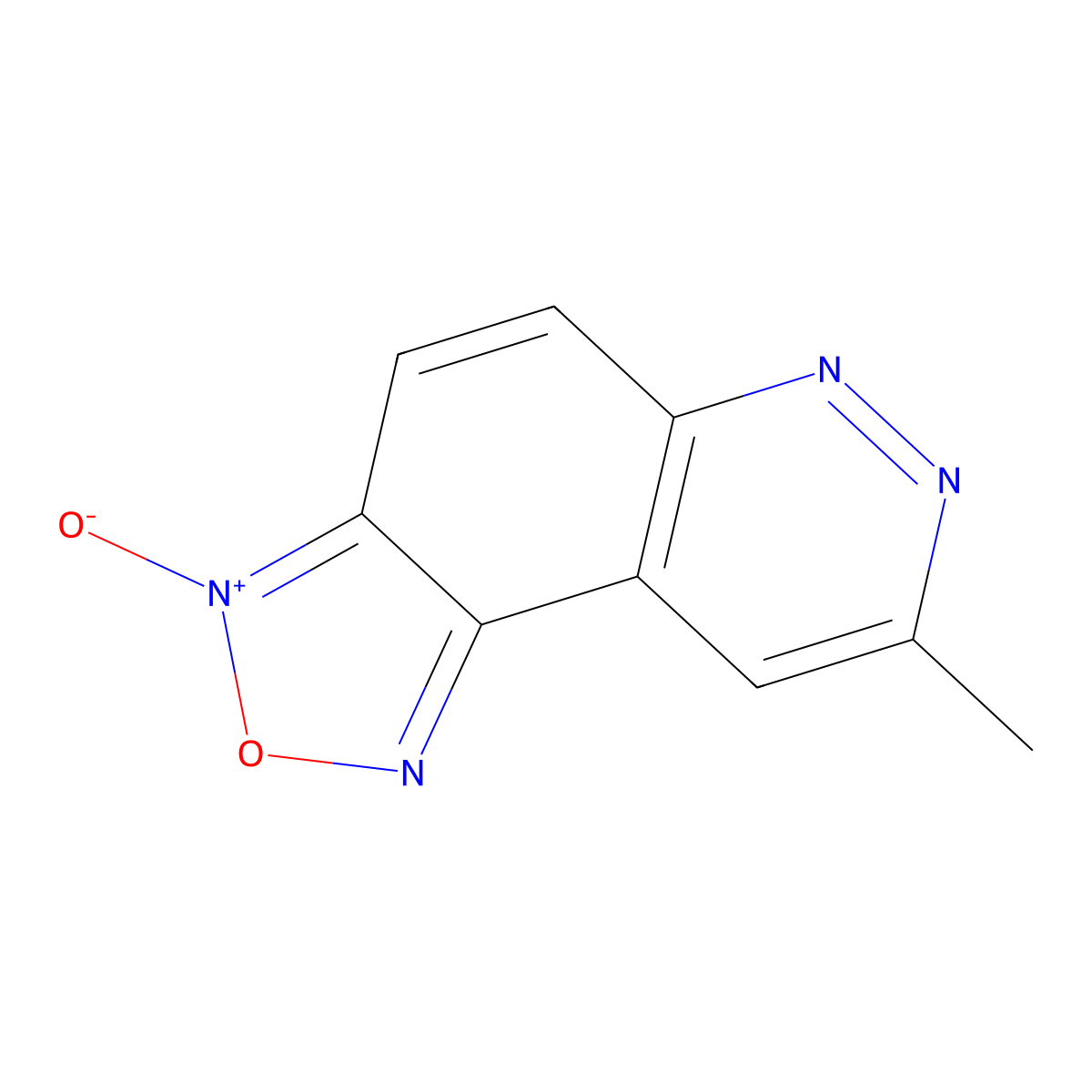 8-Methyl[1,2,5]oxadiazolo[4,3-F]cinnolin-3-ium-3-olate molecular structure, CAS 300393-96-8