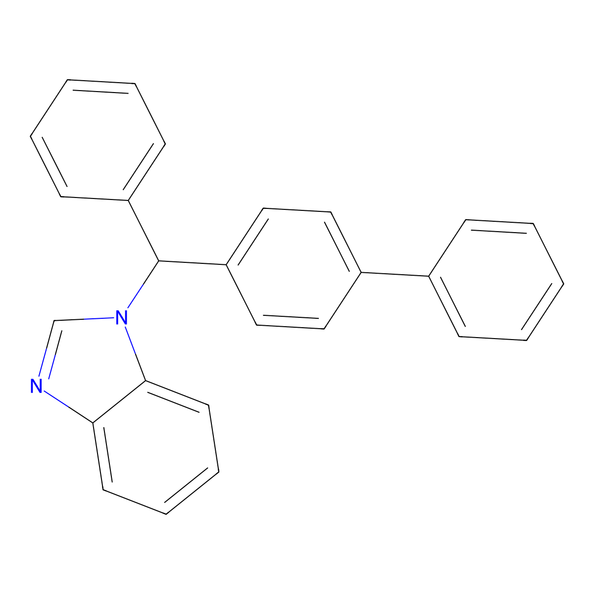 1-[Phenyl-(4-phenylphenyl)methyl]benzimidazole molecular structure, CAS 300394-03-0