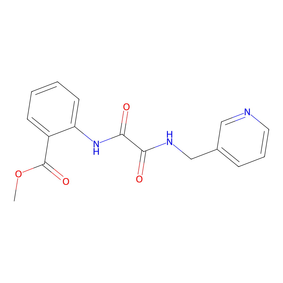 methyl 2-{[N-(3-pyridylmethyl)carbamoyl]carbonylamino}benzoate molecular structure, CAS 300394-14-3