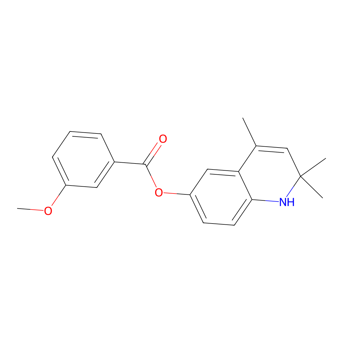 2,2,4-Trimethyl-1,2-dihydro-6-quinolinyl 3-methoxybenzoate molecular structure, CAS 300394-27-8