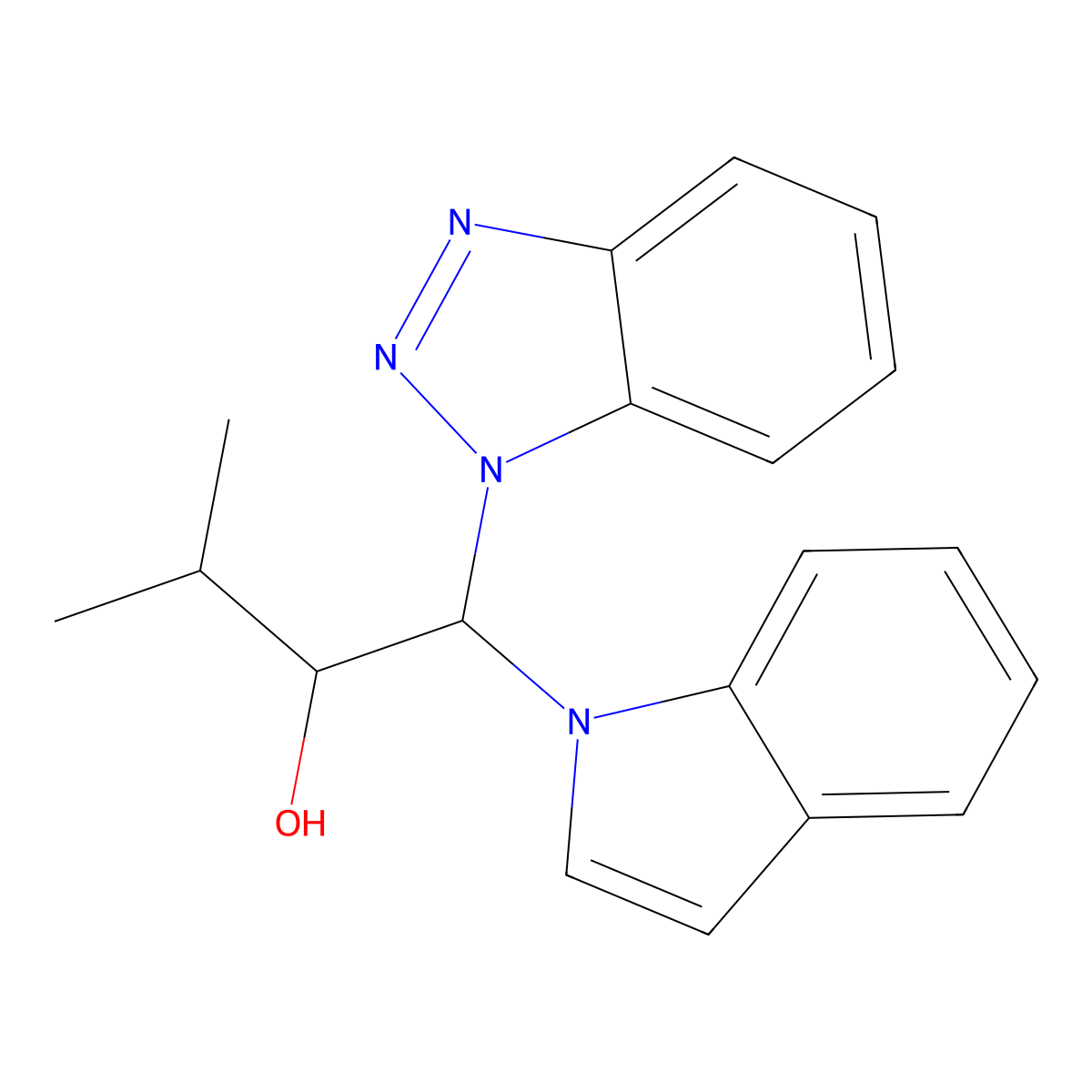 1-(1H-1,2,3-Benzotriazol-1-yl)-1-(1H-indol-1-yl)-3-methylbutan-2-ol molecular structure, CAS 300395-35-1