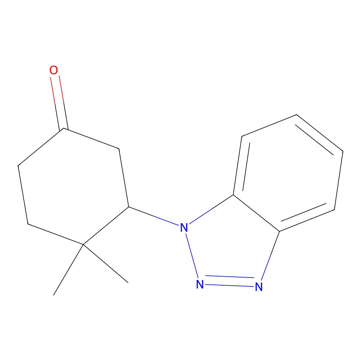 3-(1H-1,2,3-Benzotriazol-1-yl)-4,4-dimethylcyclohexan-1-one molecular structure, CAS 300395-38-4