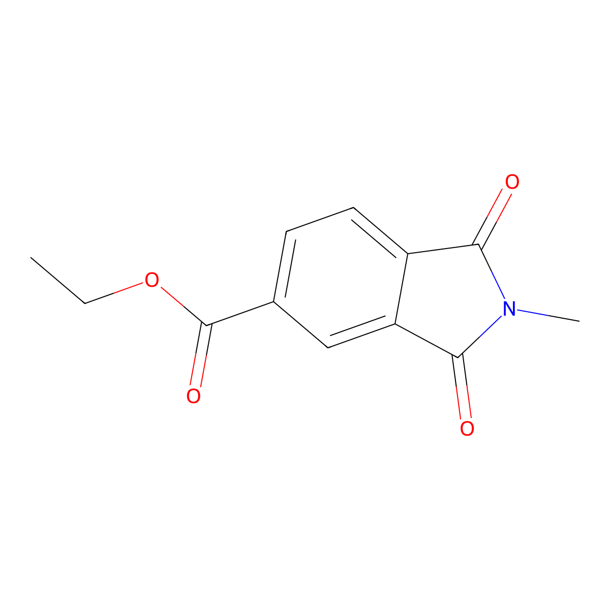 Ethyl 2-methyl-1,3-dioxo-2,3-dihydro-1H-isoindole-5-carboxylate molecular structure, CAS 300395-68-0