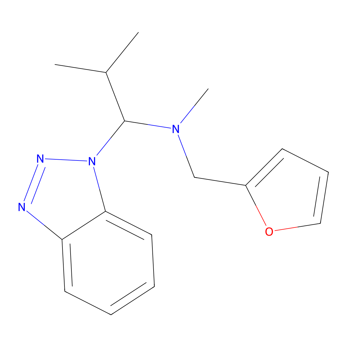 [1-(1H-1,2,3-Benzotriazol-1-yl)-2-methylpropyl](furan-2-ylmethyl)methylamine molecular structure, CAS 300395-72-6