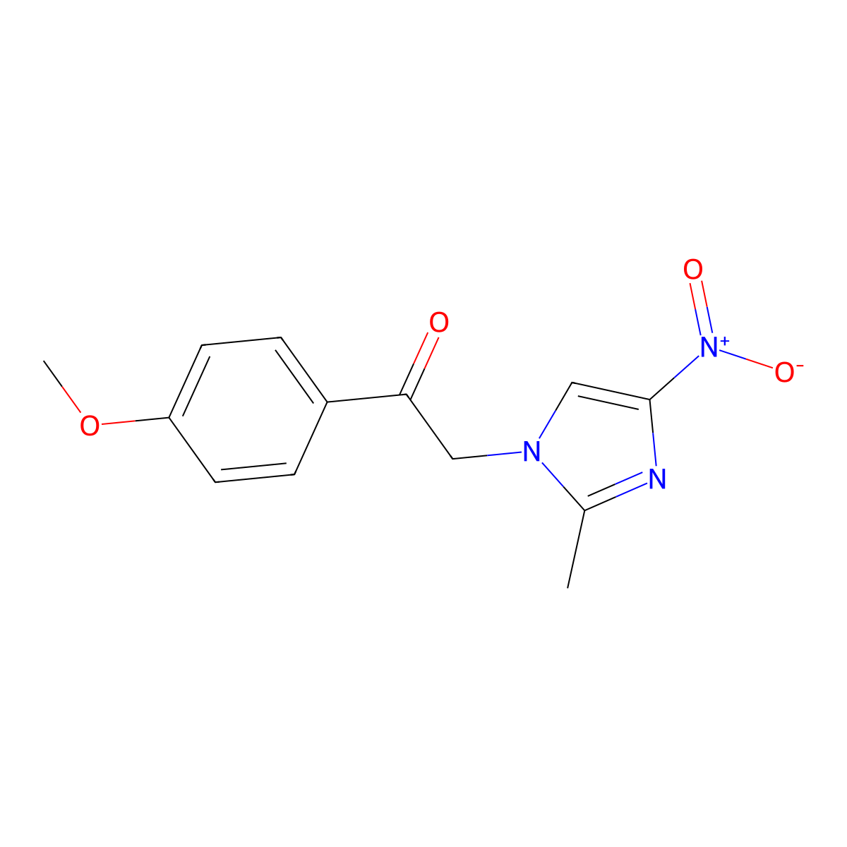 1-(4-methoxyphenyl)-2-(2-methyl-4-nitro-1H-imidazol-1-yl)ethan-1-one molecular structure, CAS 300395-93-1