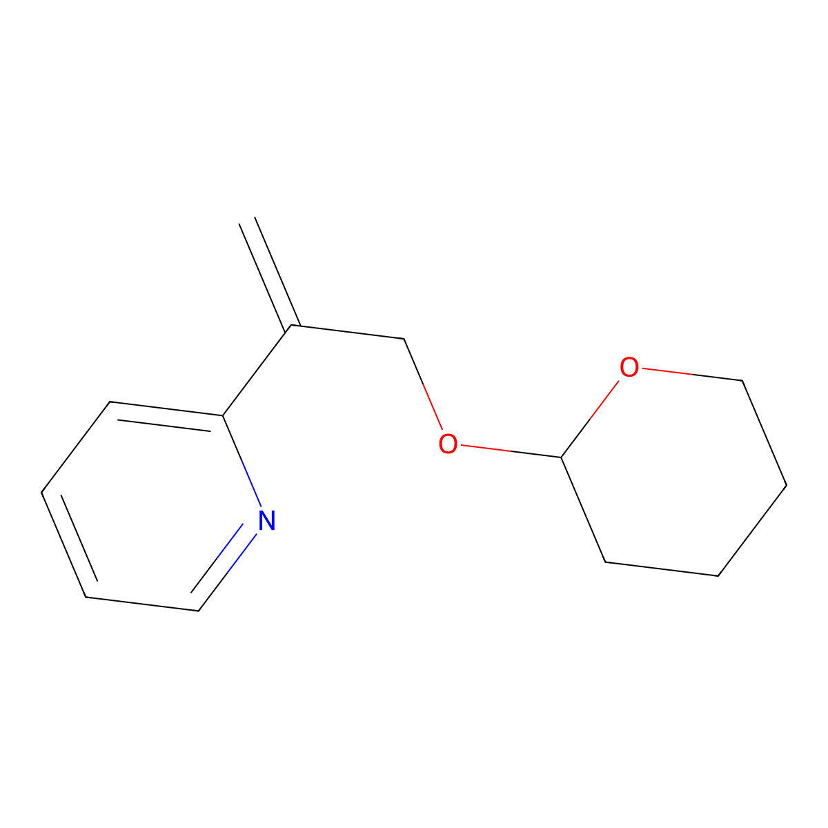 2-[3-(Oxan-2-yloxy)prop-1-en-2-yl]pyridine molecular structure, CAS 300395-95-3