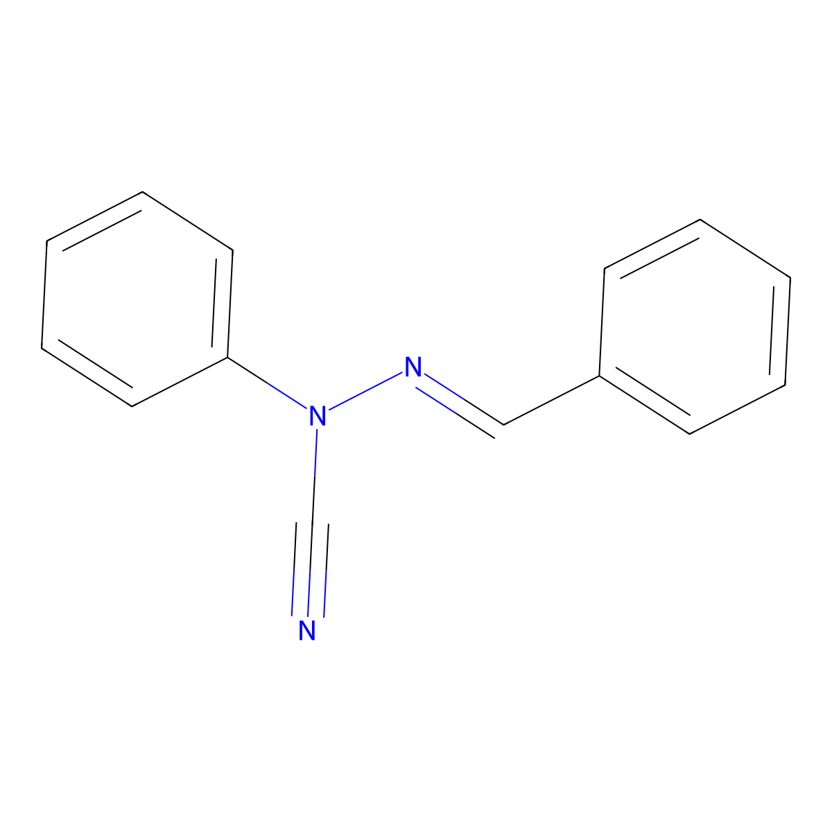 (E)-1-Phenyl-2-(phenylmethylidene)hydrazinecarbonitrile molecular structure, CAS 300396-09-2