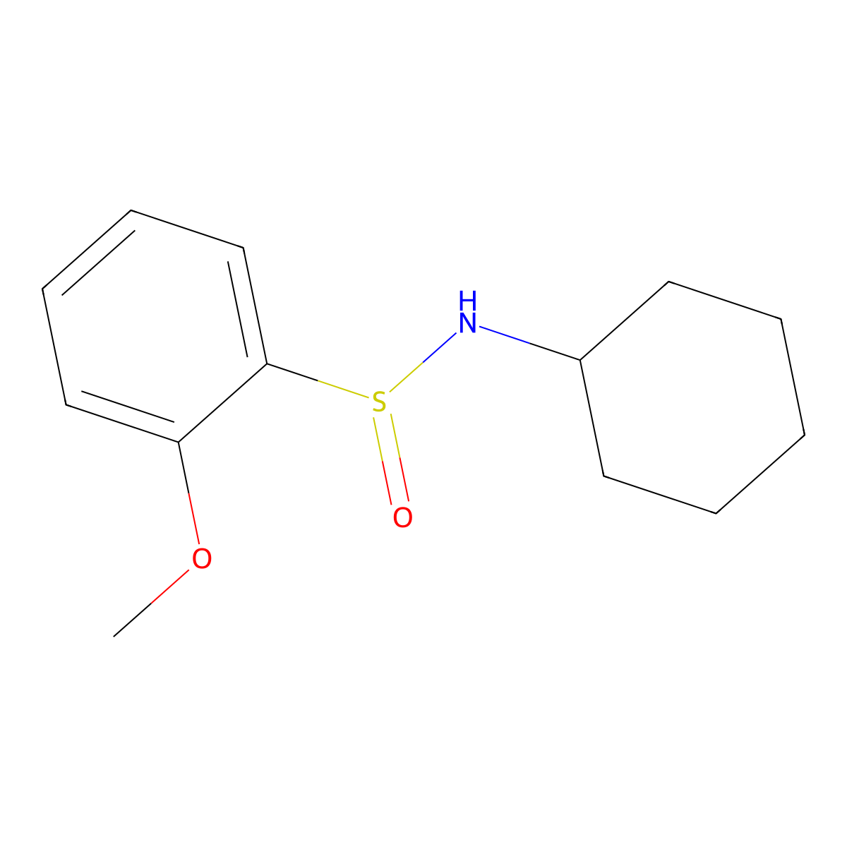 N-cyclohexyl-2-methoxybenzenesulfinamide molecular structure, CAS 300397-78-8