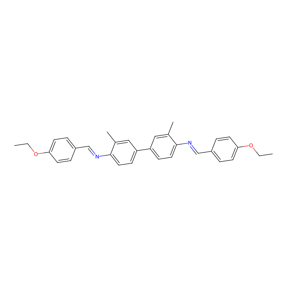 N,N'-bis[(E)-(4-ethoxyphenyl)methylidene]-3,3'-dimethylbiphenyl-4,4'-diamine molecular structure, CAS 300399-30-8