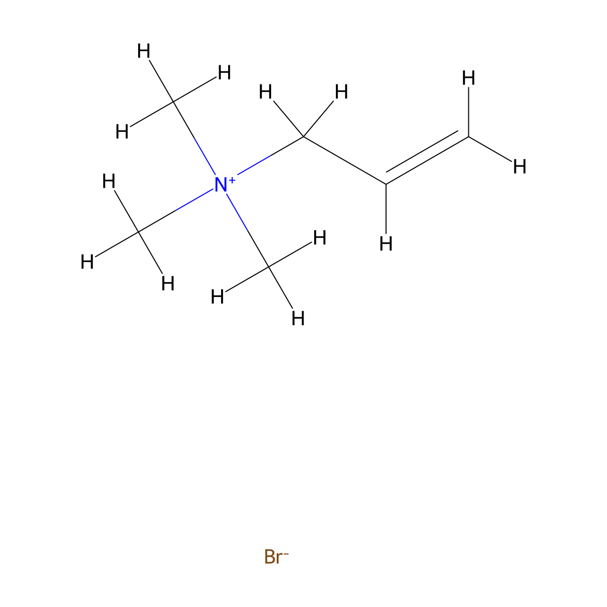 2-Propen-1-aminium, N,N,N-trimethyl-, bromide (1:1) molecular structure, CAS 3004-51-1