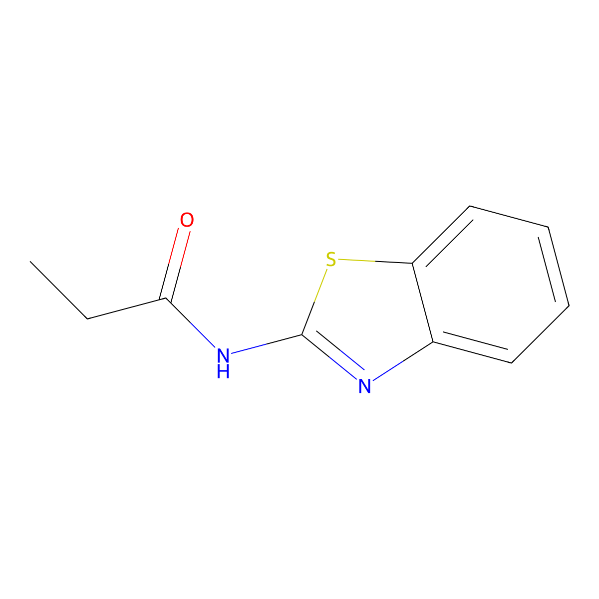 N-(1,3-benzothiazol-2-yl)propanamide molecular structure, CAS 3004-59-9