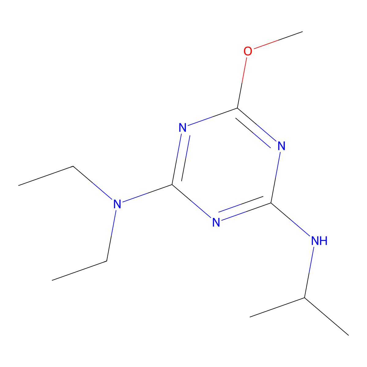 2-Methoxy-4-isopropylamino-6-diethylamino-S-triazine molecular structure, CAS 3004-70-4