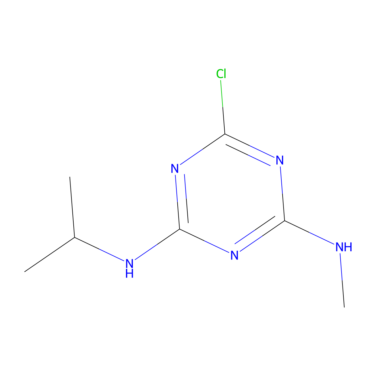 1,3,5-Triazine-2,4-diamine, 6-chloro-N2-methyl-N4-(1-methylethyl)- molecular structure, CAS 3004-71-5