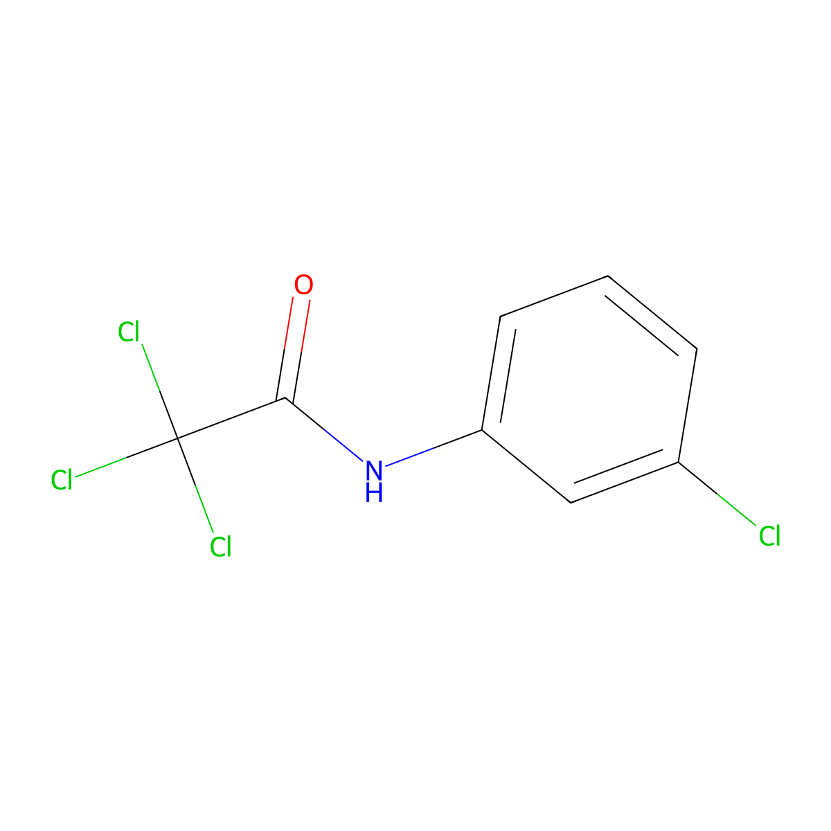 Acetanilide, 2,2,2,3'-tetrachloro- molecular structure, CAS 3004-73-7