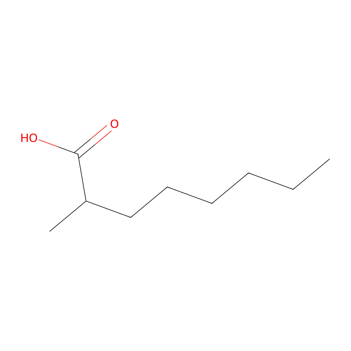 2-Methyloctanoic acid molecular structure, CAS 3004-93-1