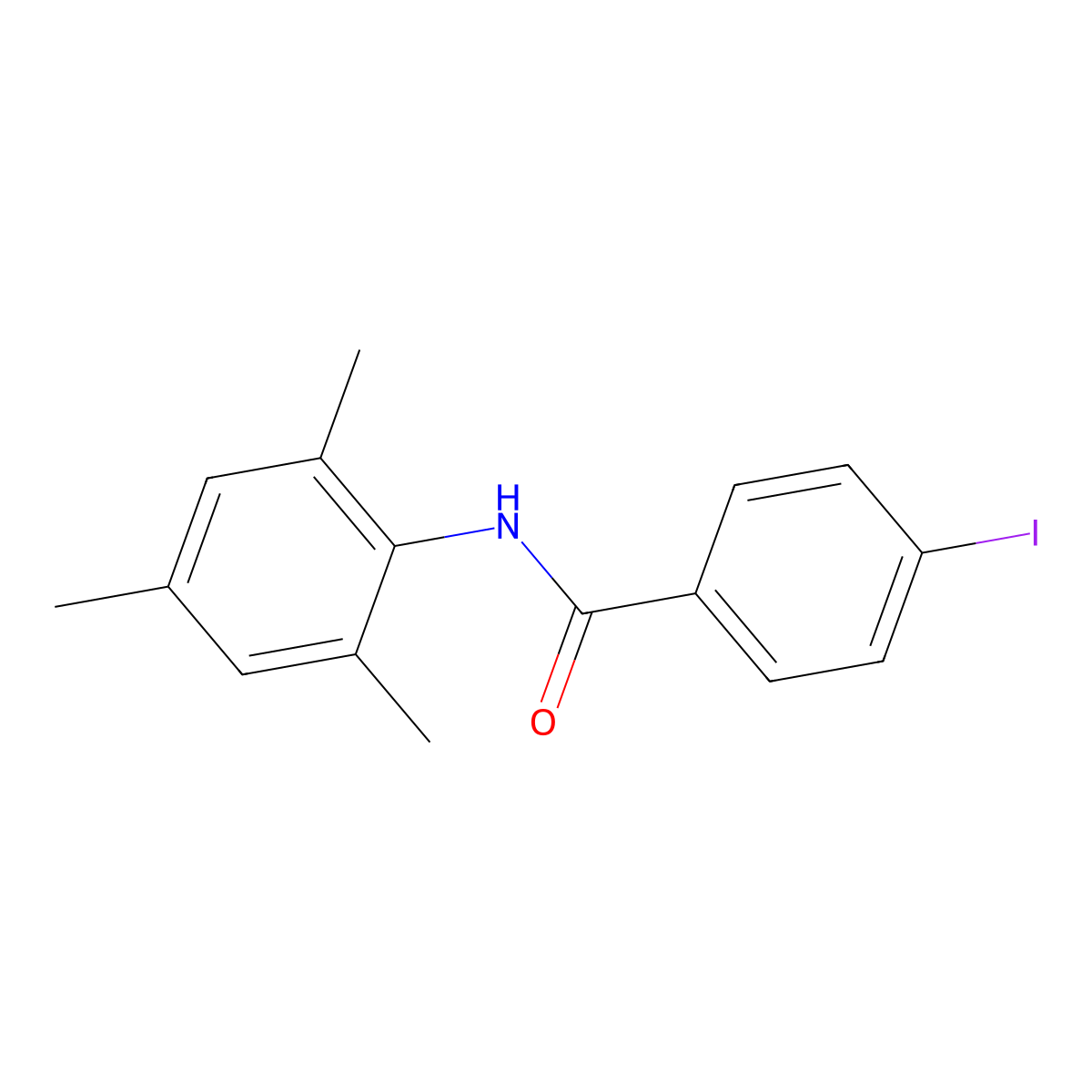4-iodo-N-(2,4,6-trimethylphenyl)benzamide molecular structure, CAS 300401-97-2
