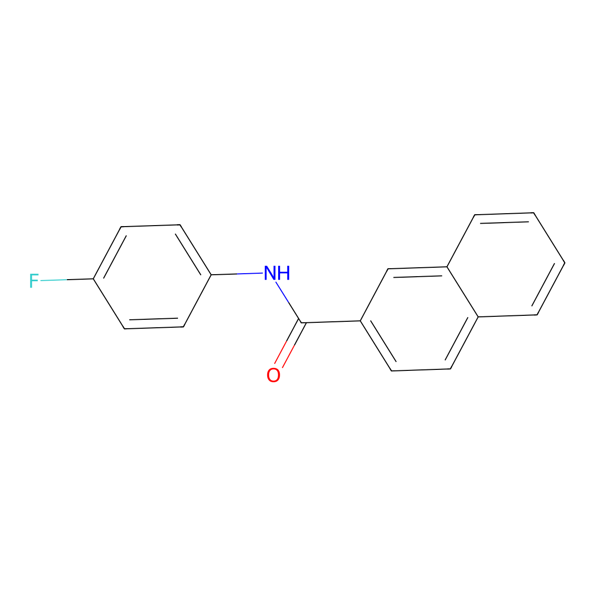 N-(4-fluorophenyl)naphthalene-2-carboxamide molecular structure, CAS 300402-71-5