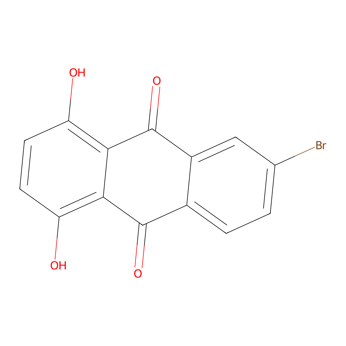6-Bromo-1,4-dihydroxyanthracene-9,10-dione molecular structure, CAS 300404-52-8