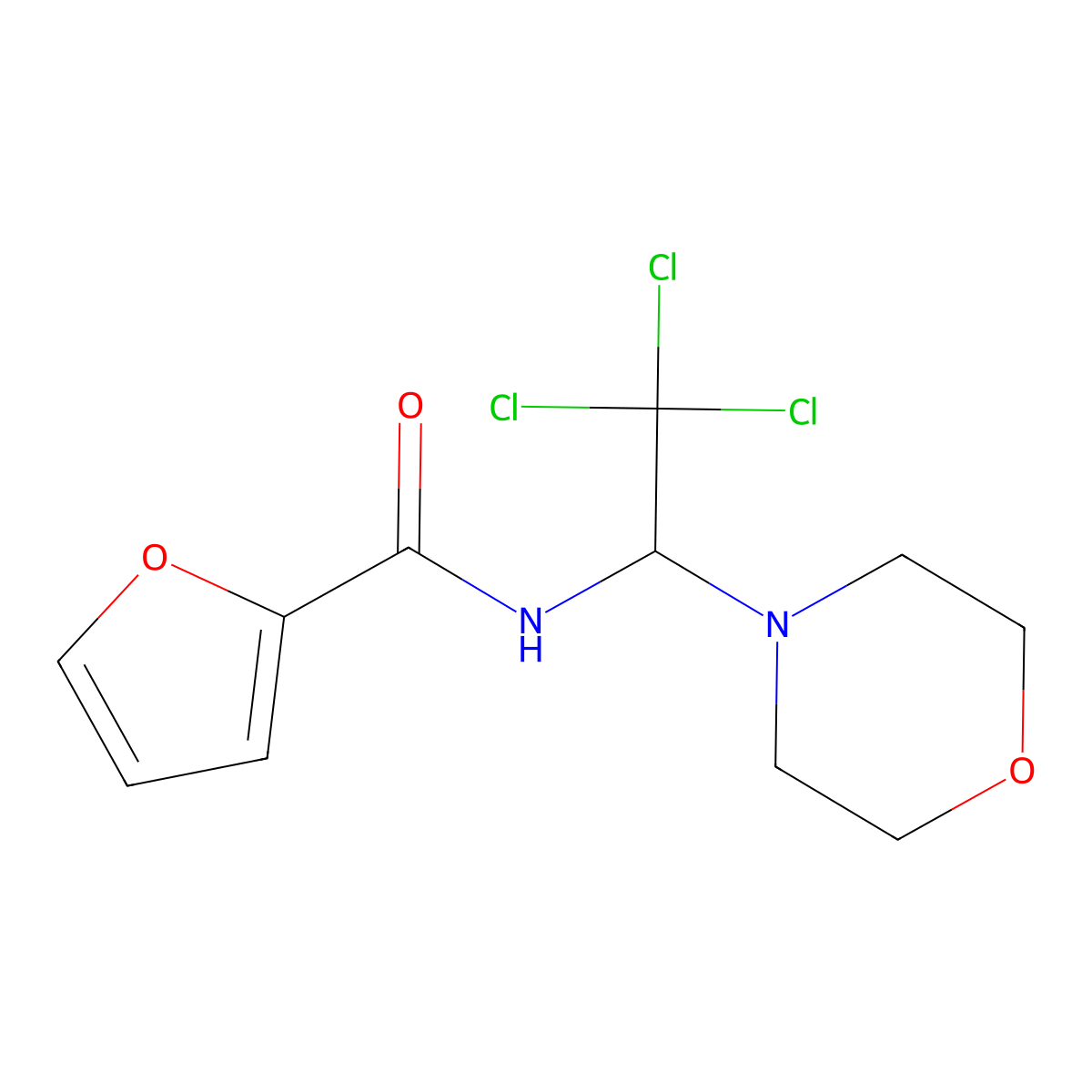 N-(2,2,2-Trichloro-1-(4-morpholinyl)ethyl)-2-furamide molecular structure, CAS 300405-02-1