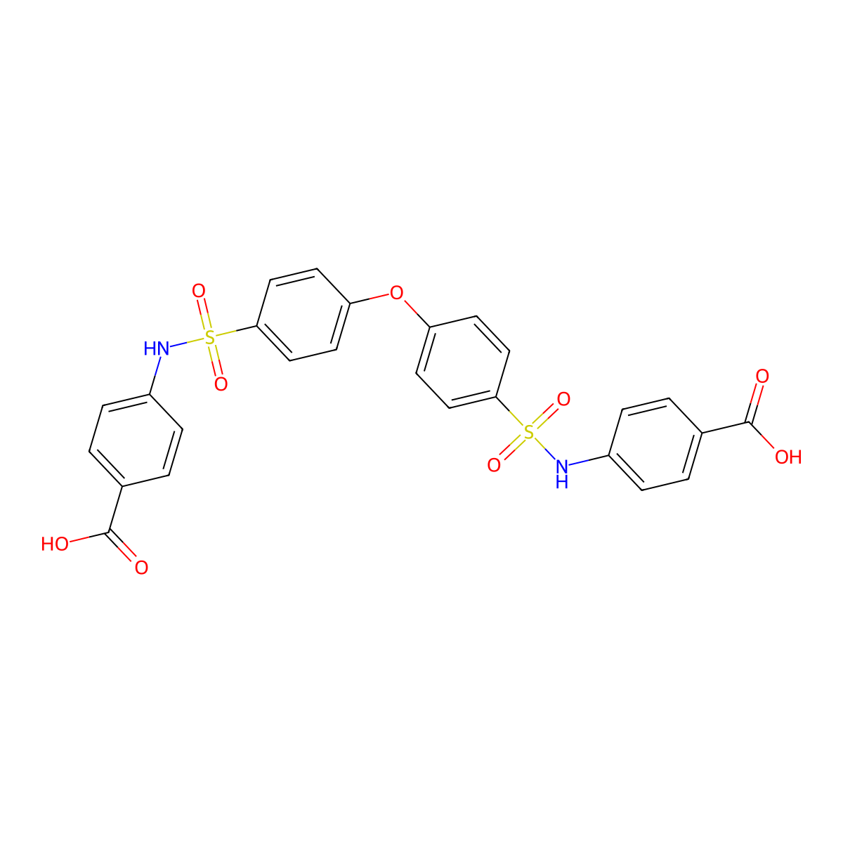 4-(4-{4-[(4-Carboxyphenyl)sulfamoyl]phenoxy}benzenesulfonamido)benzoic acid molecular structure, CAS 300405-35-0