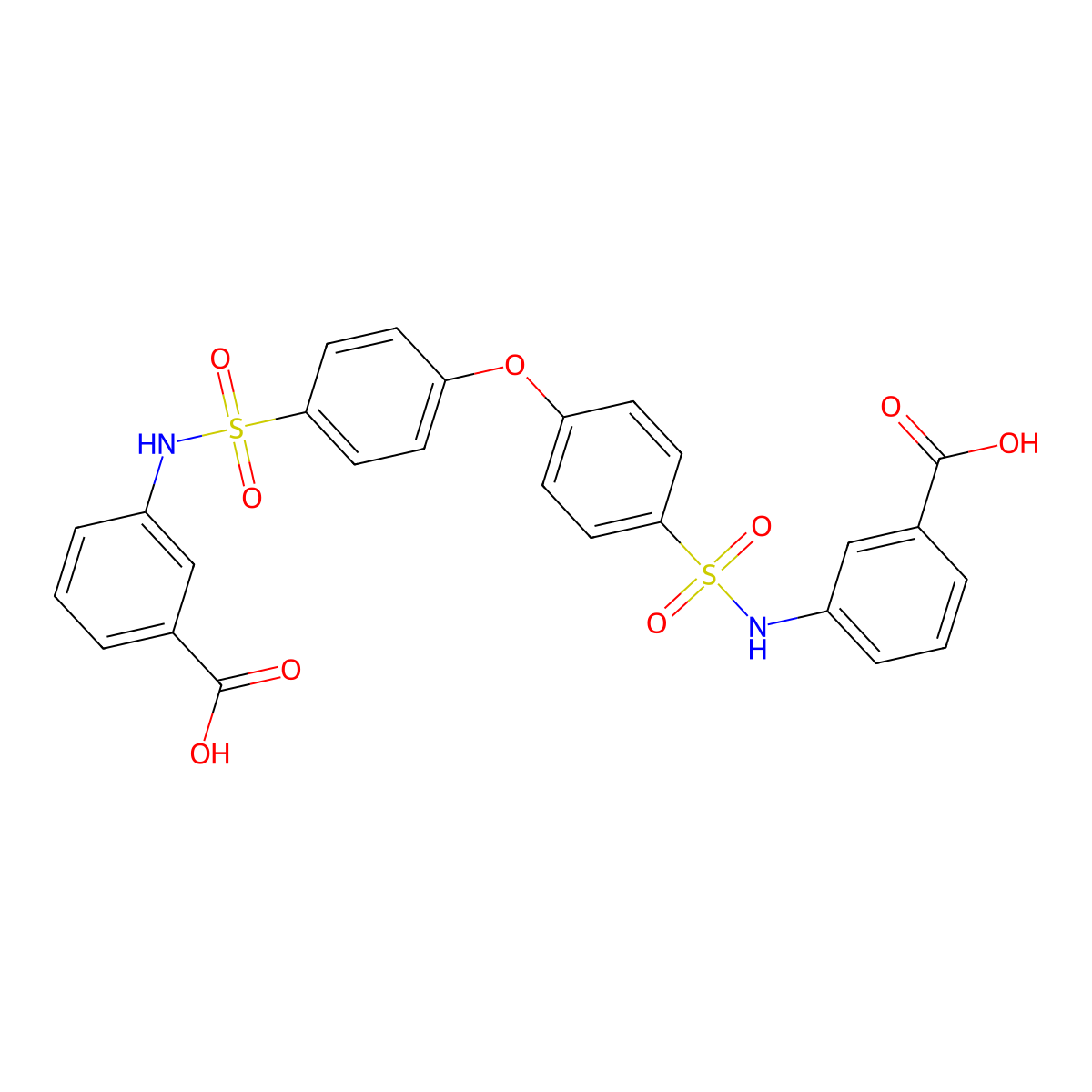 3-(4-{4-[(3-Carboxyphenyl)sulfamoyl]phenoxy}benzenesulfonamido)benzoic acid molecular structure, CAS 300405-39-4