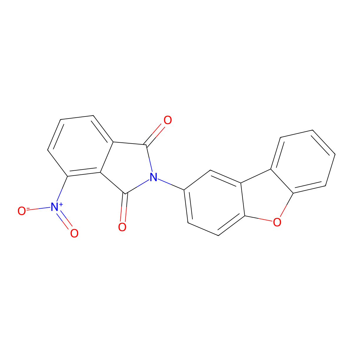 2-(2-Dibenzofuranyl)-4-nitro-1H-isoindole-1,3(2H)-dione molecular structure, CAS 300405-48-5