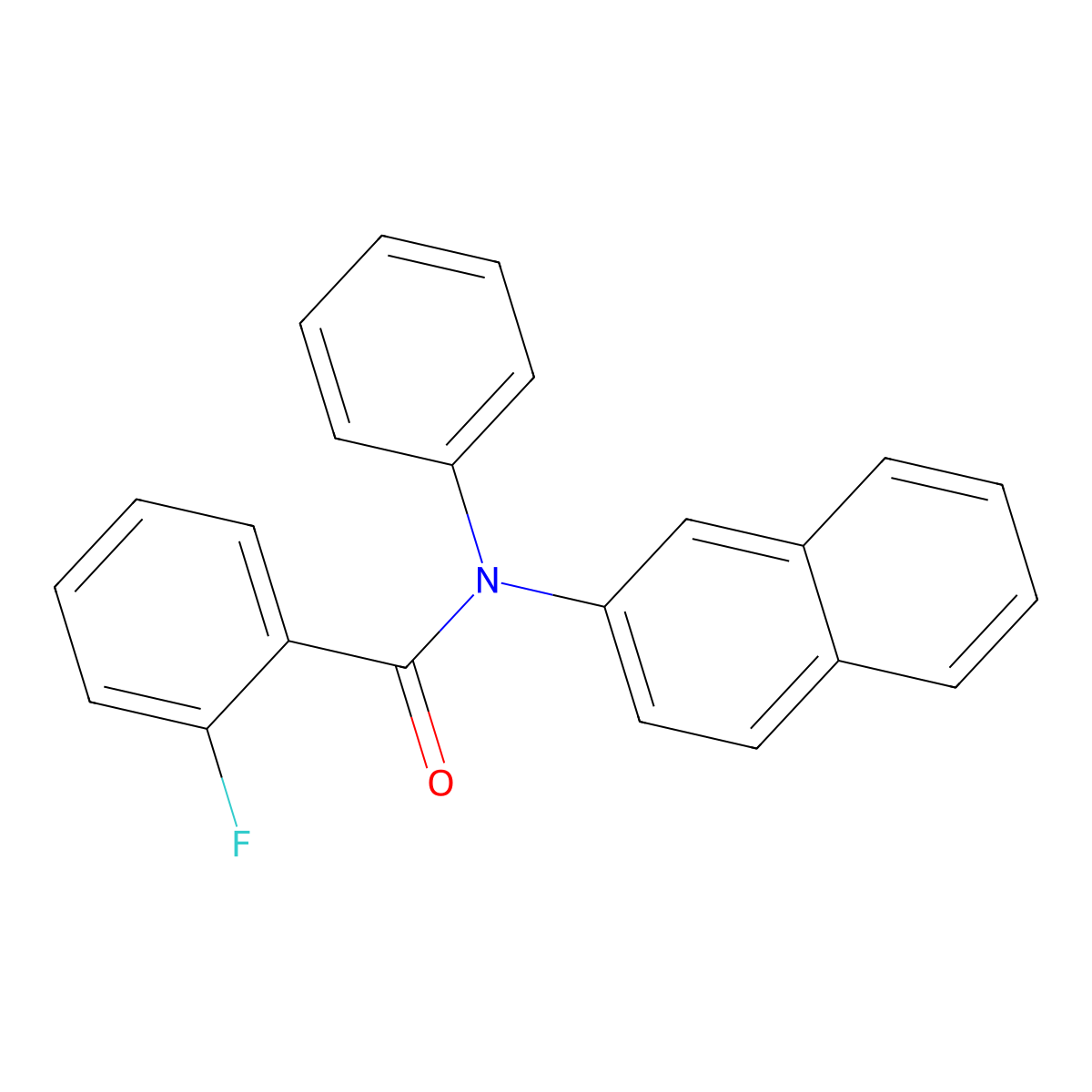 2-fluoro-N-(2-naphthyl)-N-phenylbenzamide molecular structure, CAS 300405-63-4