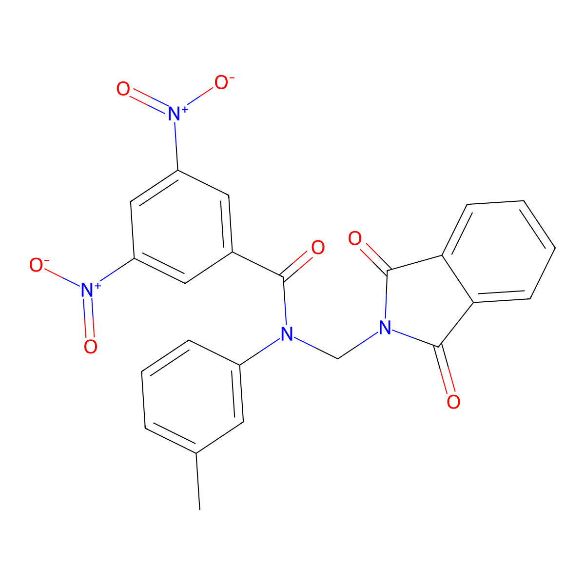 N-[(1,3-dioxoisoindol-2-yl)methyl]-N-(3-methylphenyl)-3,5-dinitrobenzamide molecular structure, CAS 300405-70-3