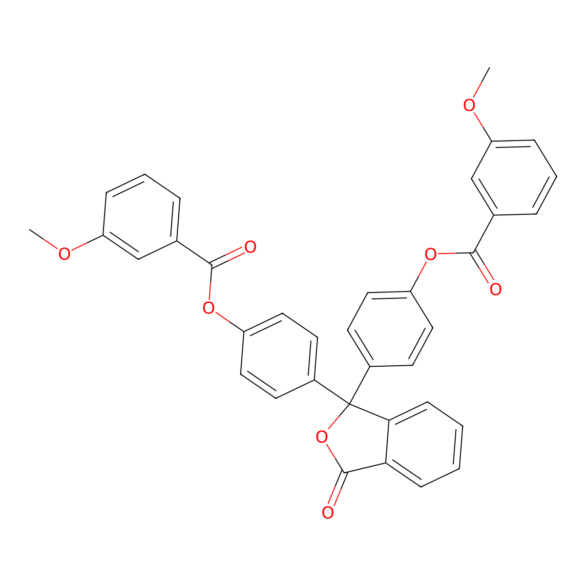 [4-[1-[4-(3-Methoxybenzoyl)oxyphenyl]-3-oxo-2-benzofuran-1-yl]phenyl] 3-methoxybenzoate molecular structure, CAS 300405-78-1