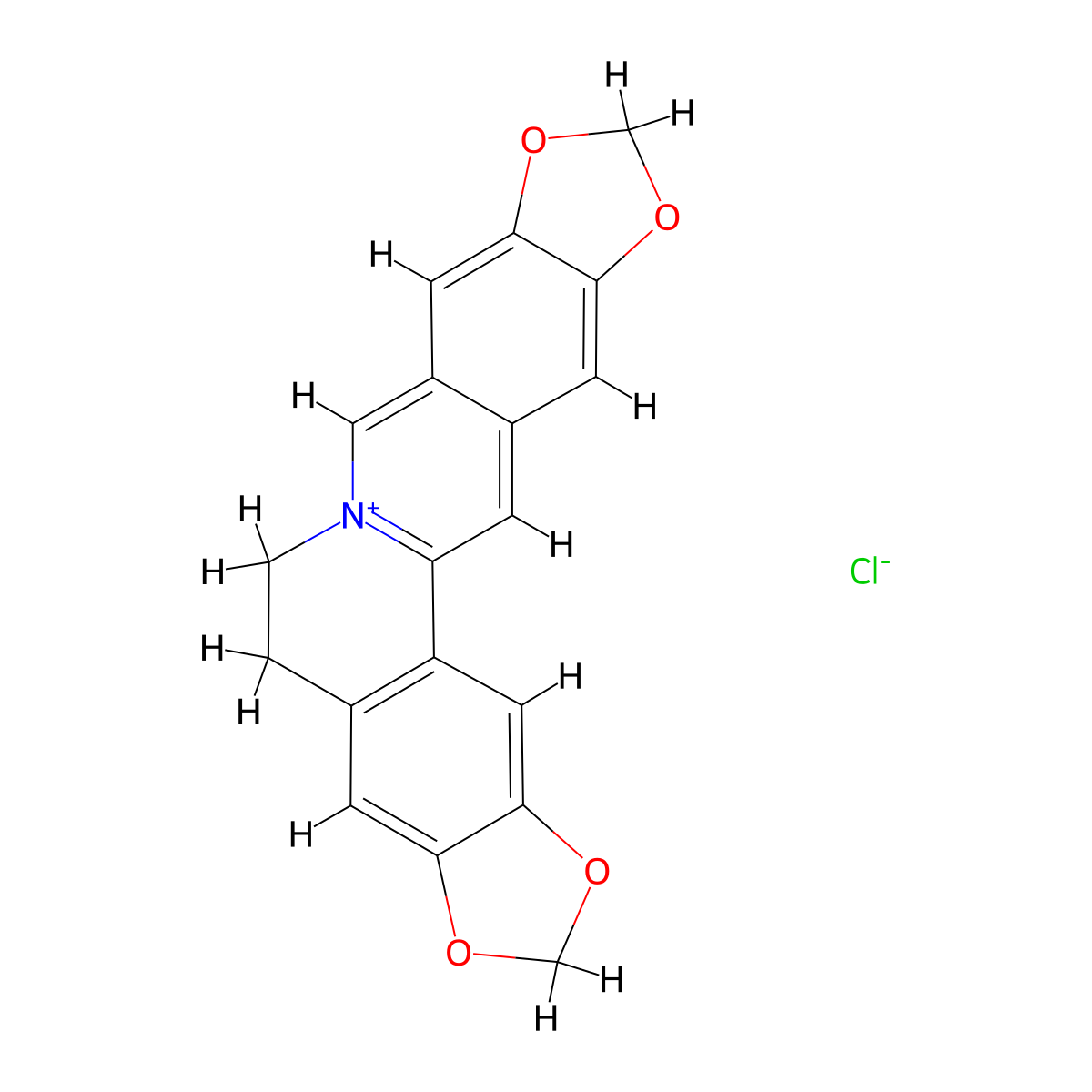 Pseudocoptisine chloride molecular structure, CAS 30044-78-1