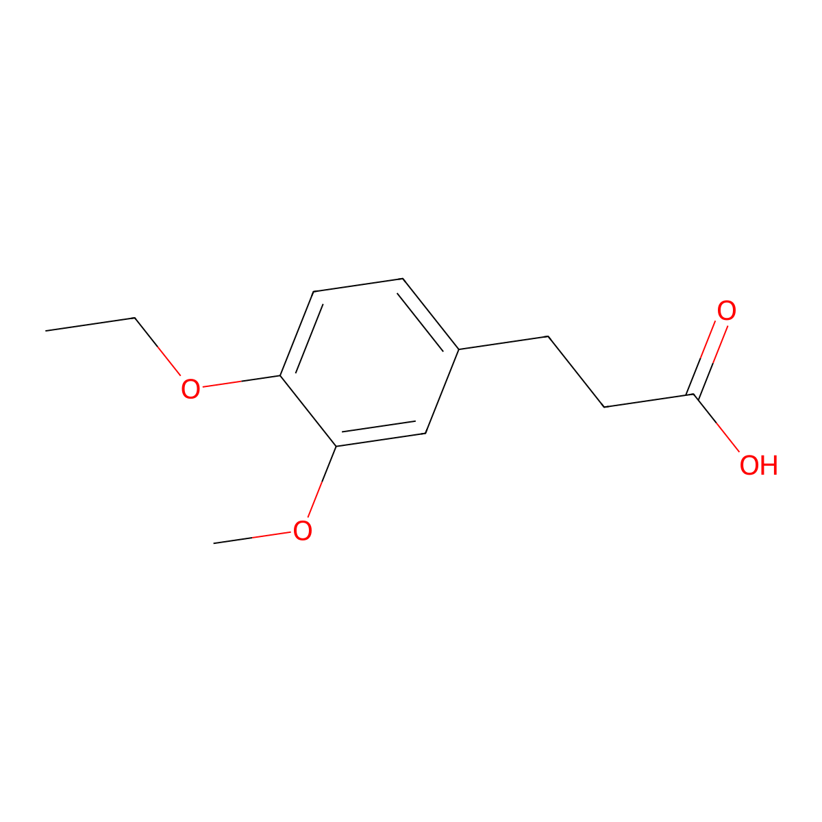 3-(4-Ethoxy-3-methoxyphenyl)propanoic acid molecular structure, CAS 30044-91-8