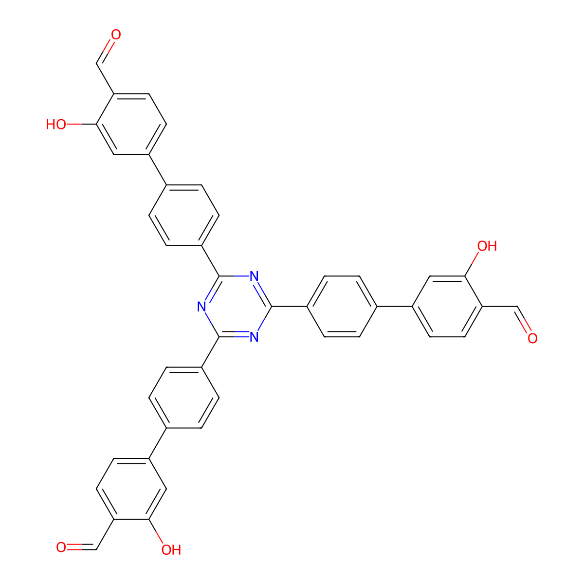 4',4''',4'''''-(1,3,5-Triazine-2,4,6-triyl)tris(3-hydroxy-[1,1'-biphenyl]-4-carbaldehyde) molecular structure, CAS 3004522-53-3