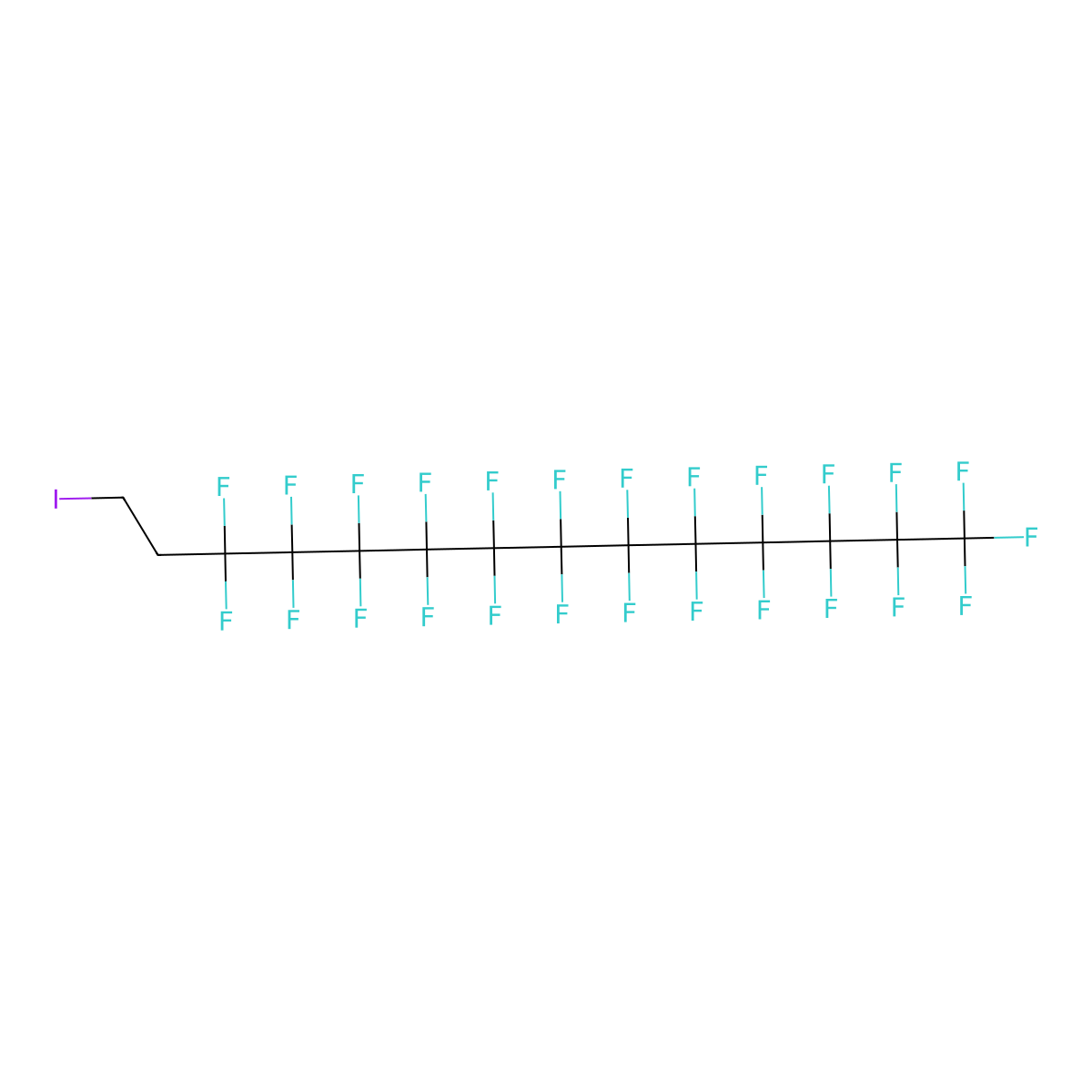 1,1,1,2,2,3,3,4,4,5,5,6,6,7,7,8,8,9,9,10,10,11,11,12,12-Pentacosafluoro-14-iodotetradecane molecular structure, CAS 30046-31-2