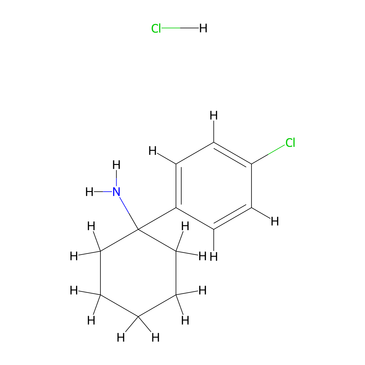 1-(4-Chlorophenyl)cyclohexan-1-amine hydrochloride molecular structure, CAS 3004927-28-7