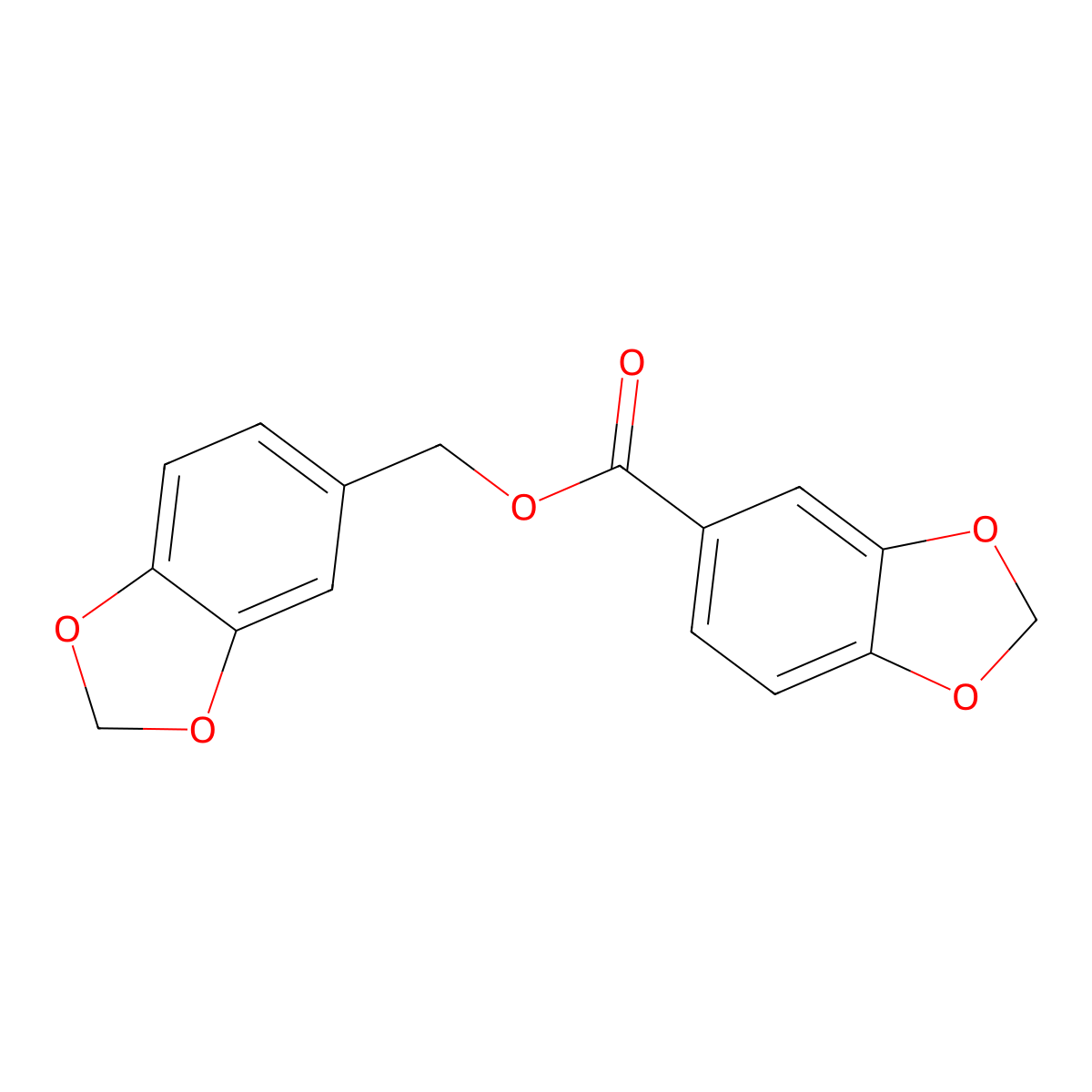 Piperonylic acid piperonyl ester molecular structure, CAS 3005-52-5