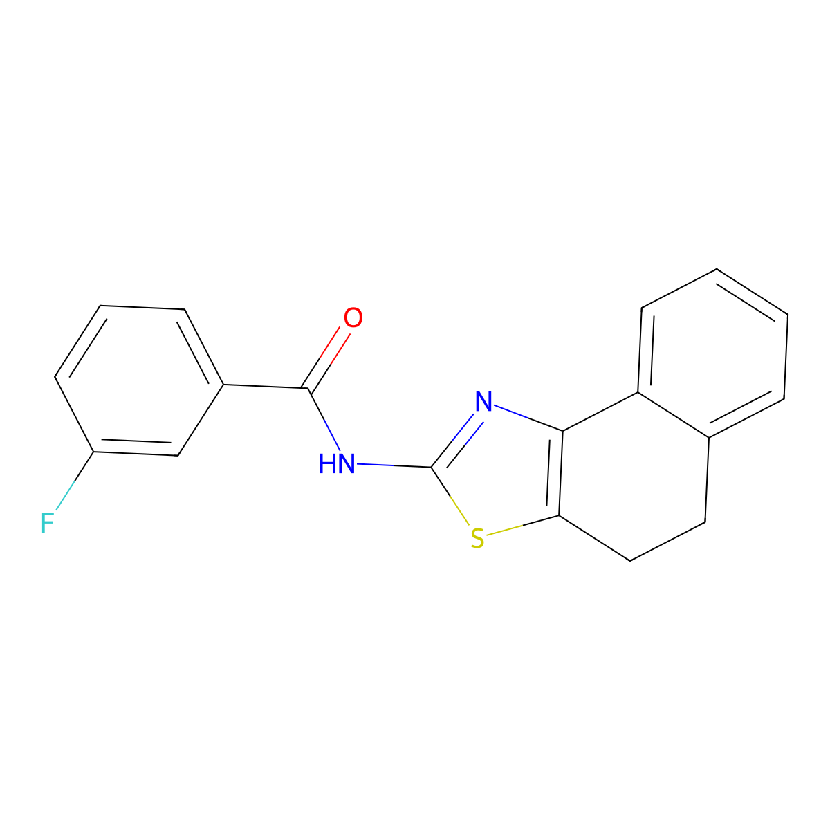 N-(4,5-dihydronaphtho[1,2-d][1,3]thiazol-2-yl)-3-fluorobenzamide molecular structure, CAS 300541-66-6