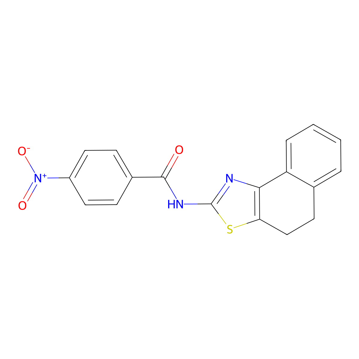 N-(4,5-dihydronaphtho[1,2-d][1,3]thiazol-2-yl)-4-nitrobenzamide molecular structure, CAS 300541-77-9