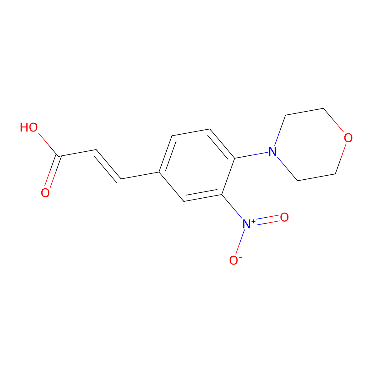 3-(4-Morpholino-3-nitrophenyl)acrylic acid molecular structure, CAS 300541-93-9