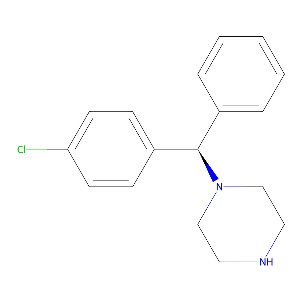 Norchlorcyclizine, (-)- molecular structure, CAS 300543-56-0