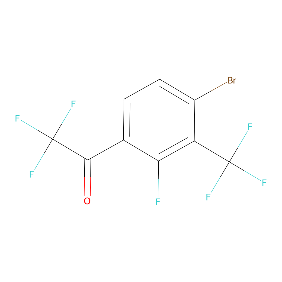 1-(4-Bromo-2-fluoro-3-(trifluoromethyl)phenyl)-2,2,2-trifluoroethanone molecular structure, CAS 3005483-36-0