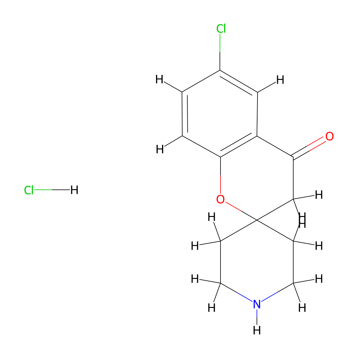 6-Chlorospiro[chroman-2,4'-piperidin]-4-one hydrochloride molecular structure, CAS 300552-38-9